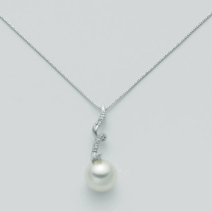COLLANA MILUNA IN ORO BIANCO CON PERLA E DIAMANTE